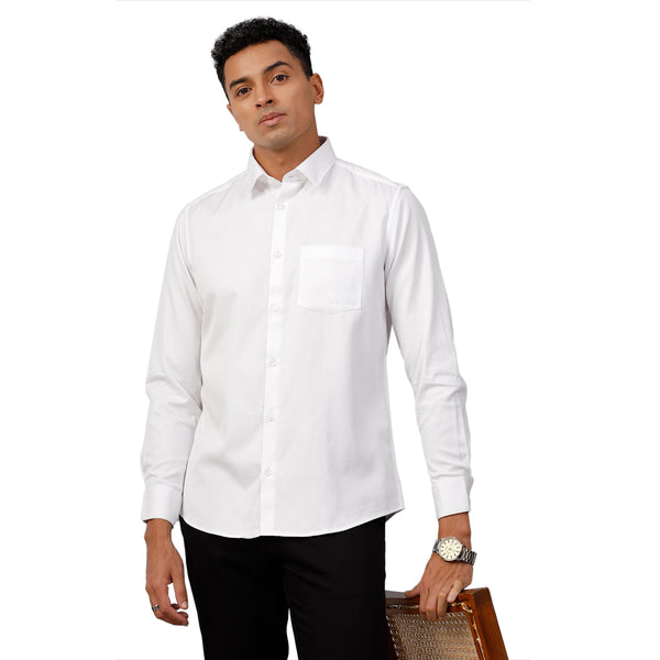 Men's Semi Formal Full Sleeve White Shirt