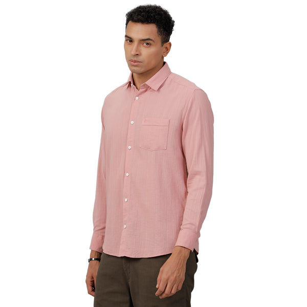 Men's Textured Cotton Semi Formal Shirt [5735]